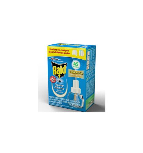 INSECTICIDA LIQUIDO RAID 45 NOCHES APARATO REPELENTE x UNIDAD
