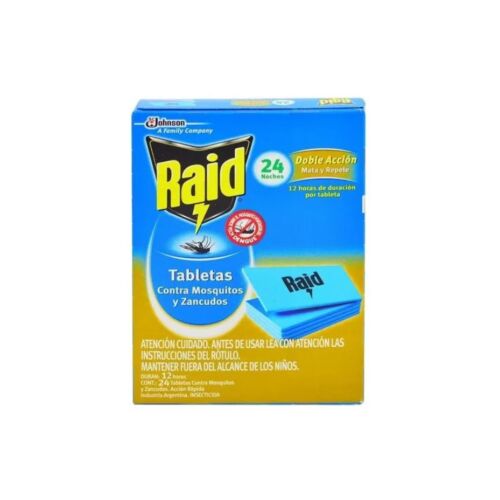 INSECTICIDA RAID TABLETA DOBLE ACCION x 24 UNIDADES