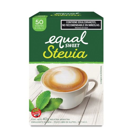 EDULCORANTE EQUALSWEET STEVIA POLVO x 50 SOBRES