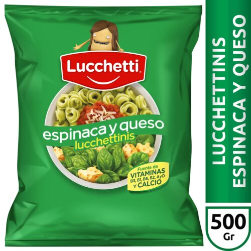 FIDEOS LUCCHETTI ESPINACA Y QUESO x 500 GR