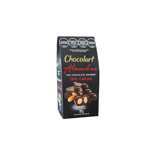 ALMENDRAS CHOCOLART CON CHOCOLATE 70% CACAO x 80 GR