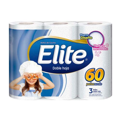 ROLLO DE COCINA ELITE BLANCO DOBLE HOJA x 60 P