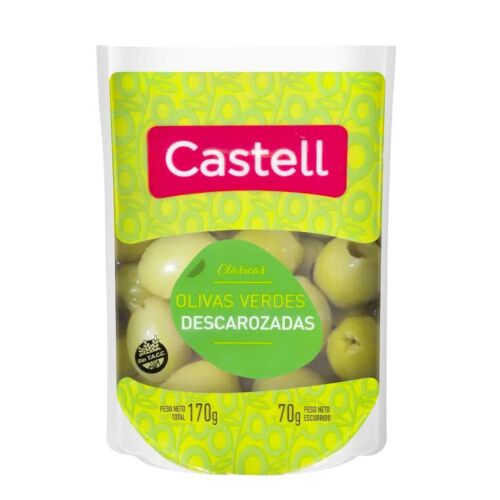 ACEITUNA CASTELL VERDES DESCAROZADAS DP x 80 GR