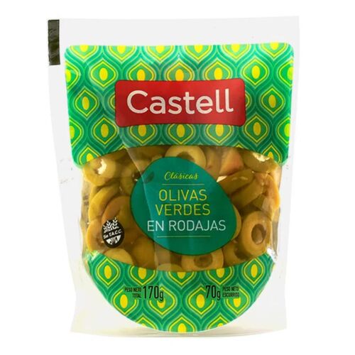 ACEITUNAS CASTELL VERDE RODAJAS DP x 70 GR