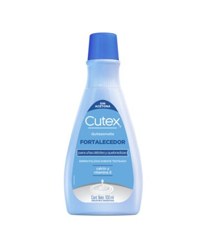 QUITAESMALTE CUTEX FORTALECEDOR VIT E Y CALCIO x 100 ML