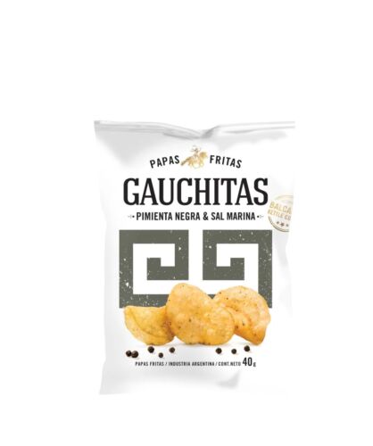 PAPAS FRITAS GAUCHITAS PIMIENTA NEGRA x 40 GR