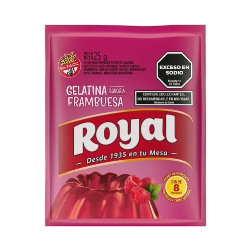 GELATINA ROYAL FRAMBUEZA x 25 GR