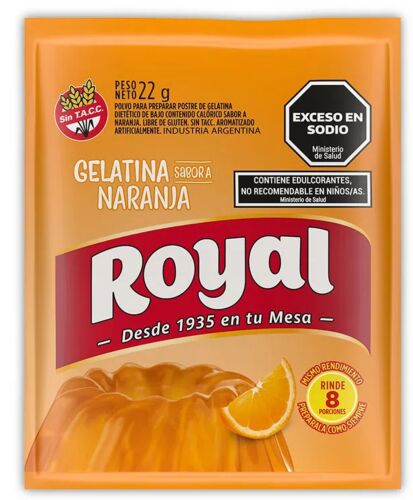GELATINA ROYAL NARANJA x 22 GR