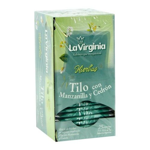 TE LA VIRGINIA TILO MANZ CEDRON x 25  SAQUITOS