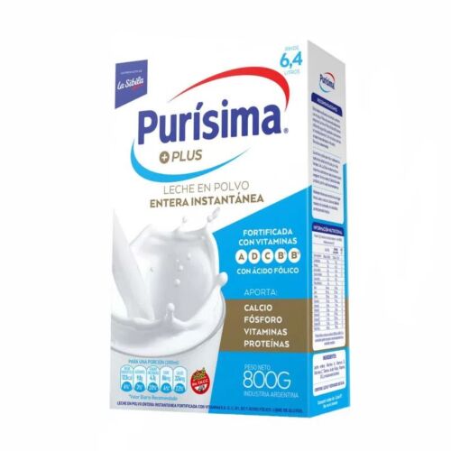 LECHE PURISIMA ENTERA POLVO x 800 GR