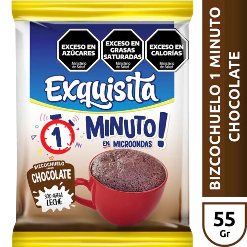BIZCOCHUELO EXQUISITA 1 MINUTO CHOCOLATE x 55 GR