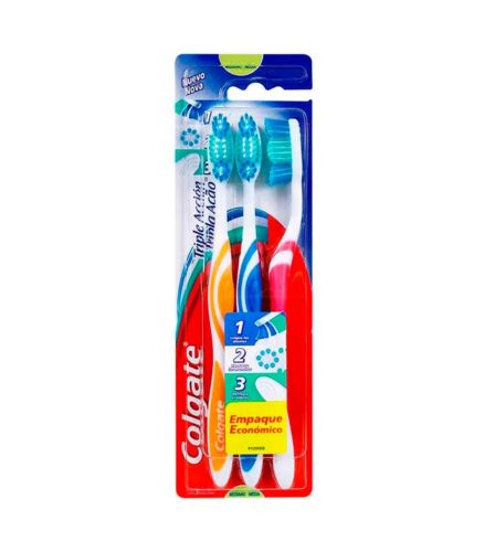 CEPILLO DE DIENTE COLGATE TRIPLE ACCION MEDIANA x 3 U