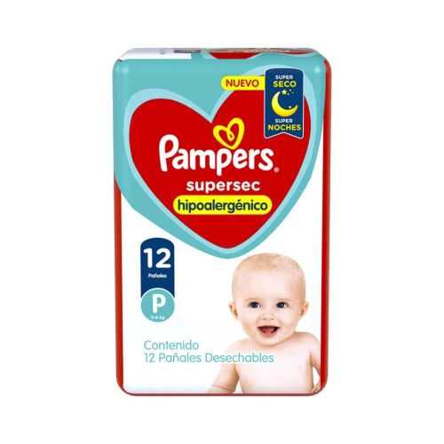 PAÑALES PAMPERS SUPERSEC P x 12 U