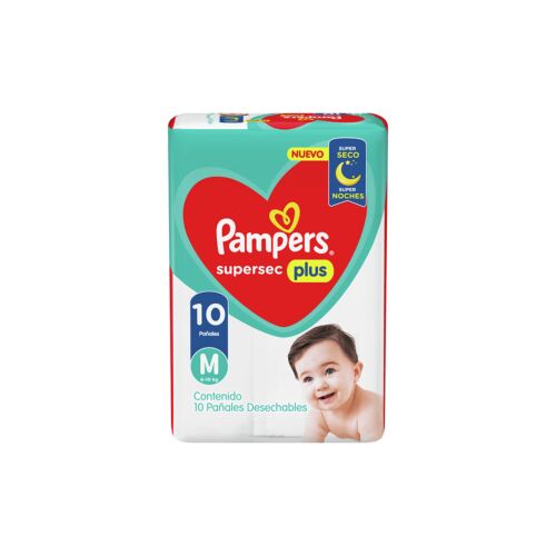 PAÑALES PAMPERS SUPERSEC M x 10 U