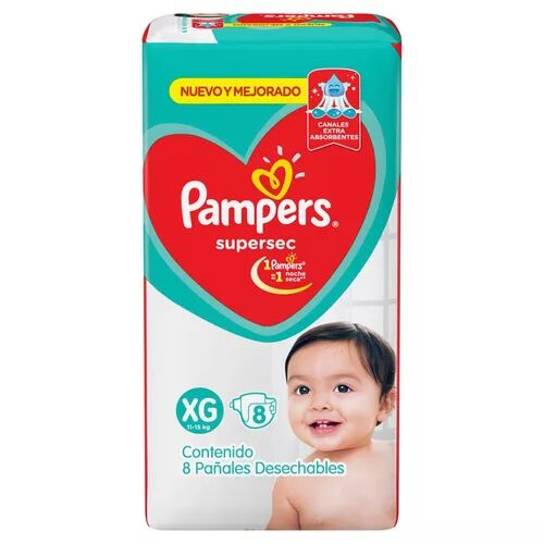 PAÑALES PAMPERS SUPERSEC XG x 8 U