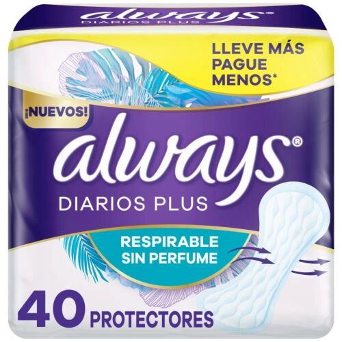 PROTECTOR DIARIO ALWAYS RESPIRABLE ANATOMICO x 40 U