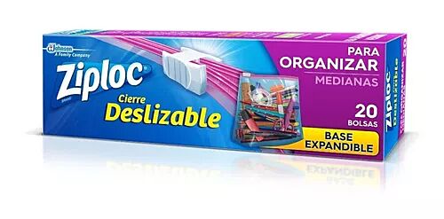 BOLSA ZIPLOC ORGANIZAR MEDIANA x 20 UNIDADES
