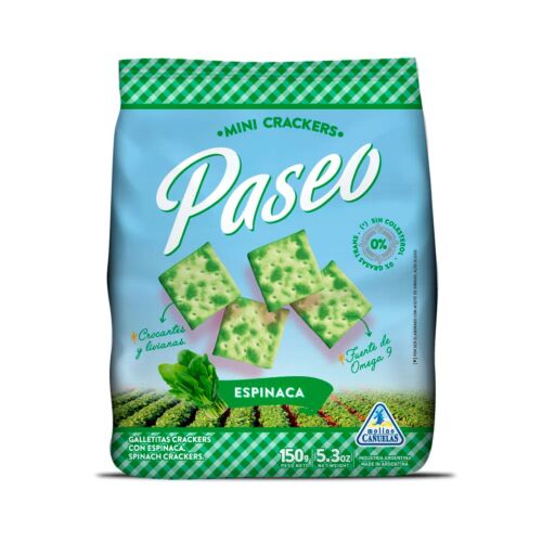 GALLETITAS PASEO CRACKERS ESPINACA x 150 GR