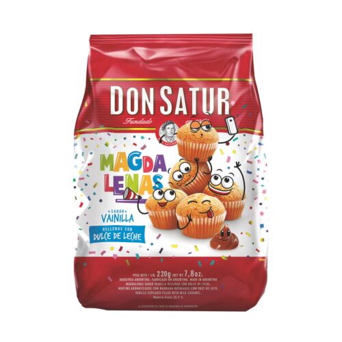 MAGDALENAS DON SATUR VAINILLA CON DULCE DE LECHE x 200 GR