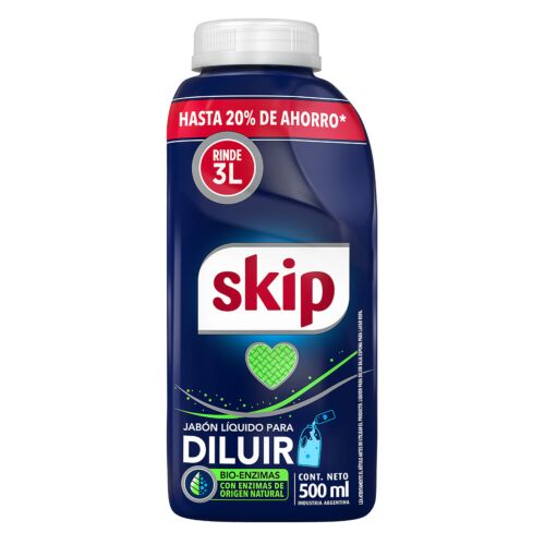 JABON DE ROPA SKIP LIQUIDO P/DILUIR x 500 ML