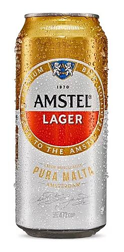 CERVEZA AMSTEL RUBIA LAGER LATA x 473 CC