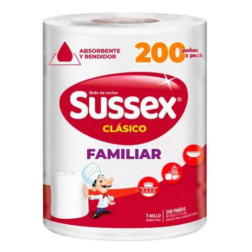 ROLLO DE COCINA SUSSEX FAMILIAR x 200 PAÑOS