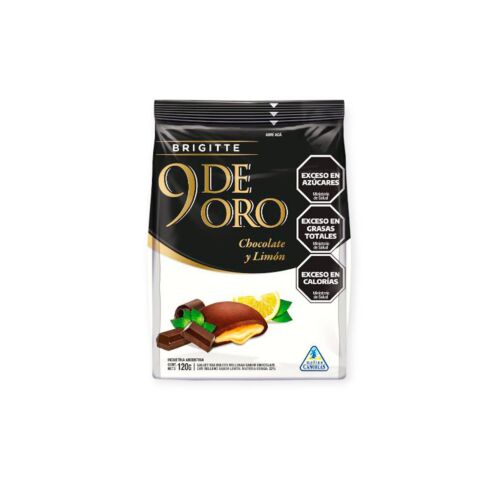 GALLETITA 9 DE ORO CHOCOLATE  RELLENA CON LIMON x 120 GR