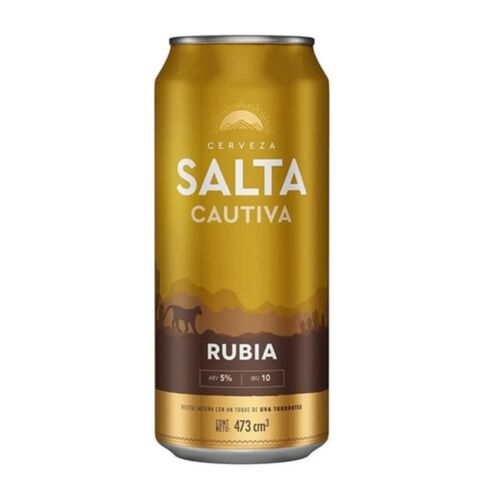 CERVEZA SALTA CAUTIVA RUBIA LATA x 473 CC