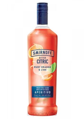VODKA SMIRNOFF BITTER CITRIC RUBY ORANGE & LIME x 700 CC
