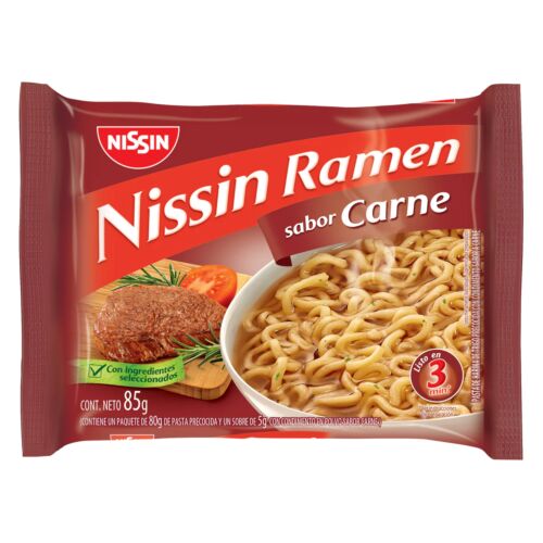 PASTA NISSIN RAMEN CARNE x 85 GR