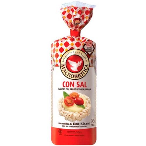 GALLETITAS ARROZ MACROBIOTICAS CON SAL x 102 GR