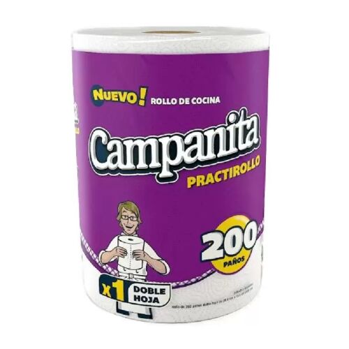 ROLLO DE COCINA CAMPANITA PRACTIROLLO x 200 PAÑOS