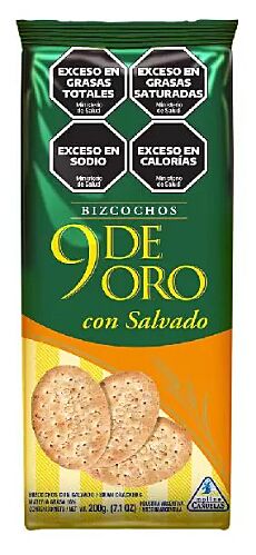 BIZCOCHOS 9 DE ORO SALVADO x 200 GR