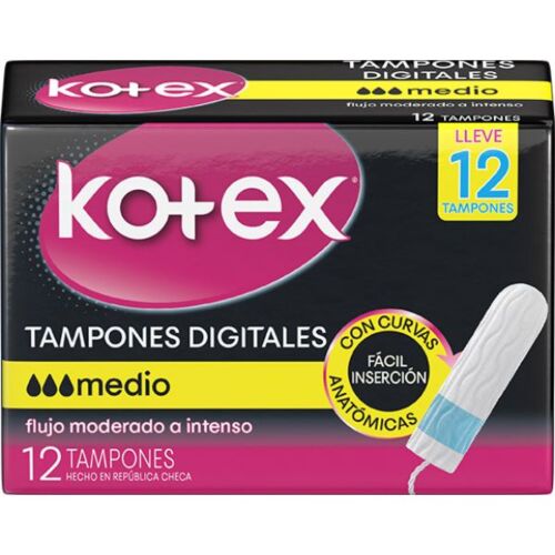TAMPONES KOTEX MEDIO x 12 UNIDADES