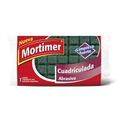 ESPONJA MORTIMER CUADRICULADA ABRASIVA x UNIDAD