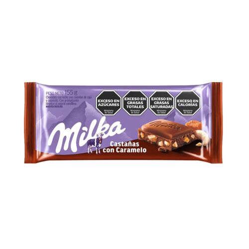 CHOCOLATE MILKA CASTAÑA CON CARAMELO x 155 GR