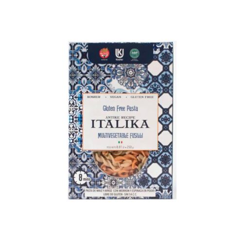 FIDEOS FUSILI MULTIVEGETAL ITALIKA GLUTEN FREE x 250 GR
