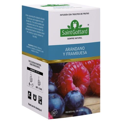 TE SAINT GOTTARD ARANDANOS Y FRAMBUESA x 20 SAQUITOS