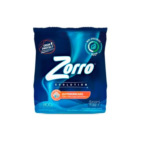 JABON DE ROPA ZORRO EVOLUTION QUITAMANCHAS x 800 GR