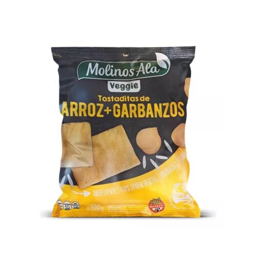 TOSTADITAS MOLINOS ALA VEGGIE ARROZ GARBANZO x 100 GR