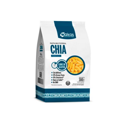 FIDEOS FUSILLI MULTICEREAL WAKAS CHIA X 300 GR