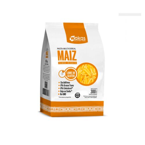 FIDEOS PENNE RIGATI MULTICEREAL WAKAS MAIZ X 300 GR