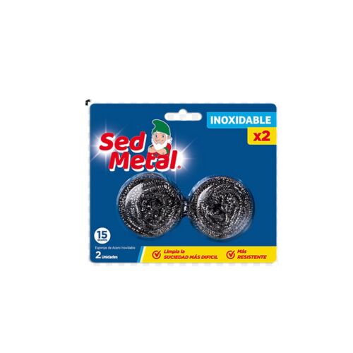 ESPONJA DE ACERO INOXIDABLE SED METAL x 2 UNIDADES