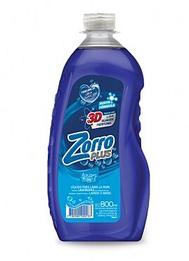JABON DE ROPA ZORRO LIQUIDO BOTELLA CLASICO x 800 ML