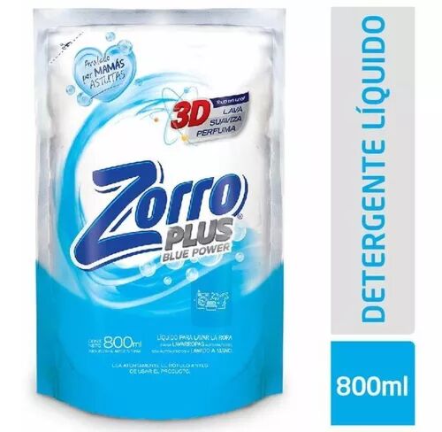 JABON DE ROPA ZORRO LIQUIDO BLUE POWER DP x 800 ML