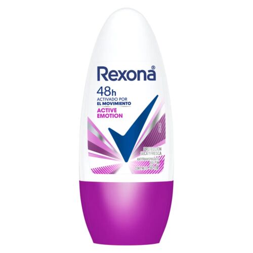 DESODORANTE REXONA MUJER ANTITRANSPIRANTE ROLL ACTIVE EMOTION x 53 GR