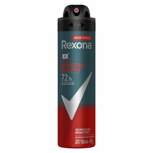 DESODORANTE REXONA HOMBRE ANTITRANSPIRANTE AEROSOL ANTIBACTERIAL x 89 GR