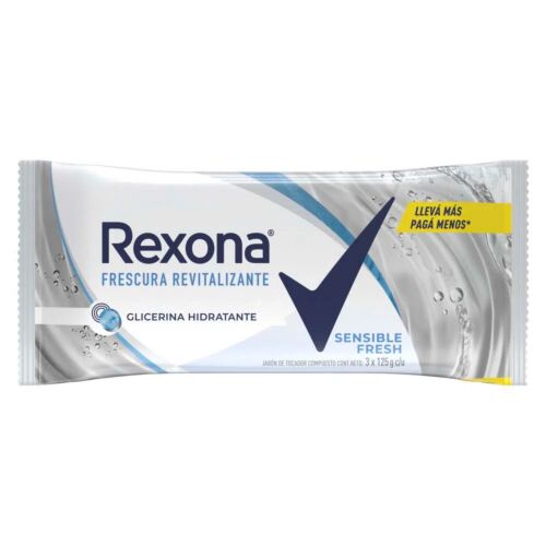 JABON REXONA SENSIBLE PACK x 3 UNIDADES