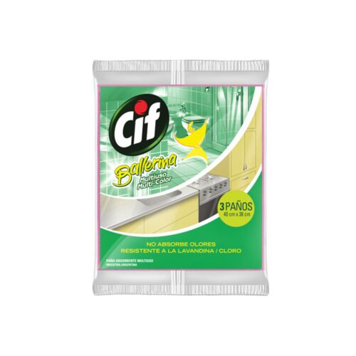 PAÑO CIF BALLERINA MULTIUSO x 3 UNIDADES