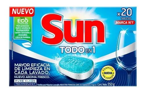 DETERGENTE PARA LAVAVAJILLA SUN PROGRESS TABLETAS x 20 UNIDADES